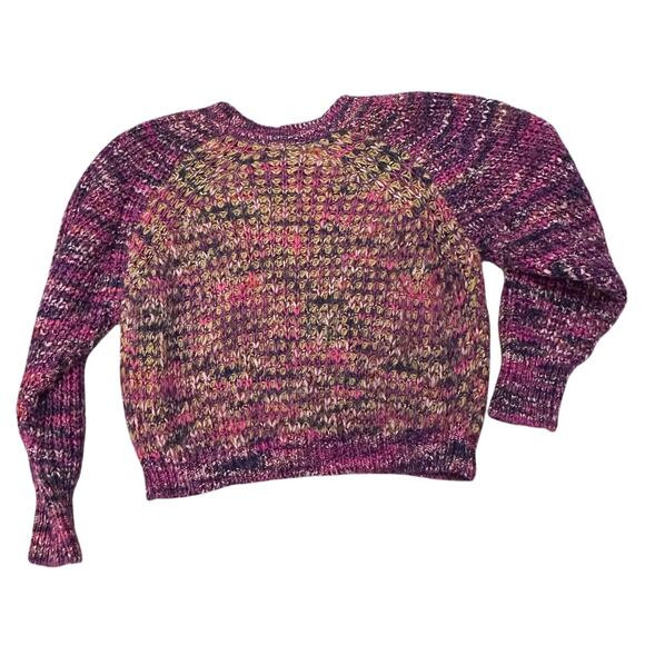 Moth Anthropologie Pink Multicolored Chunky Wool Mohair Knit Sweater, size M - Picture 7 of 7